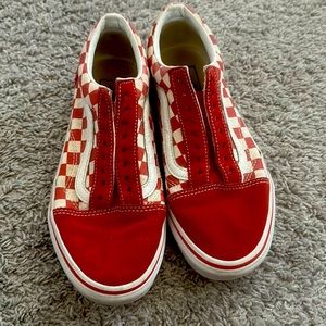 PRIMARY CHECK OLD SKOOL SHOE(red and white)